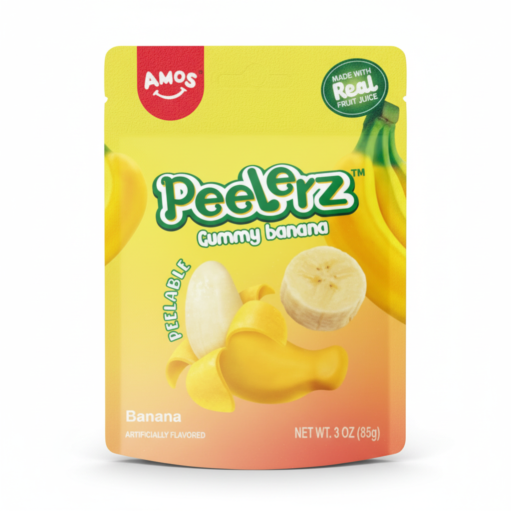 Amos Peelerz Banana Gummy Candy (3 oz)