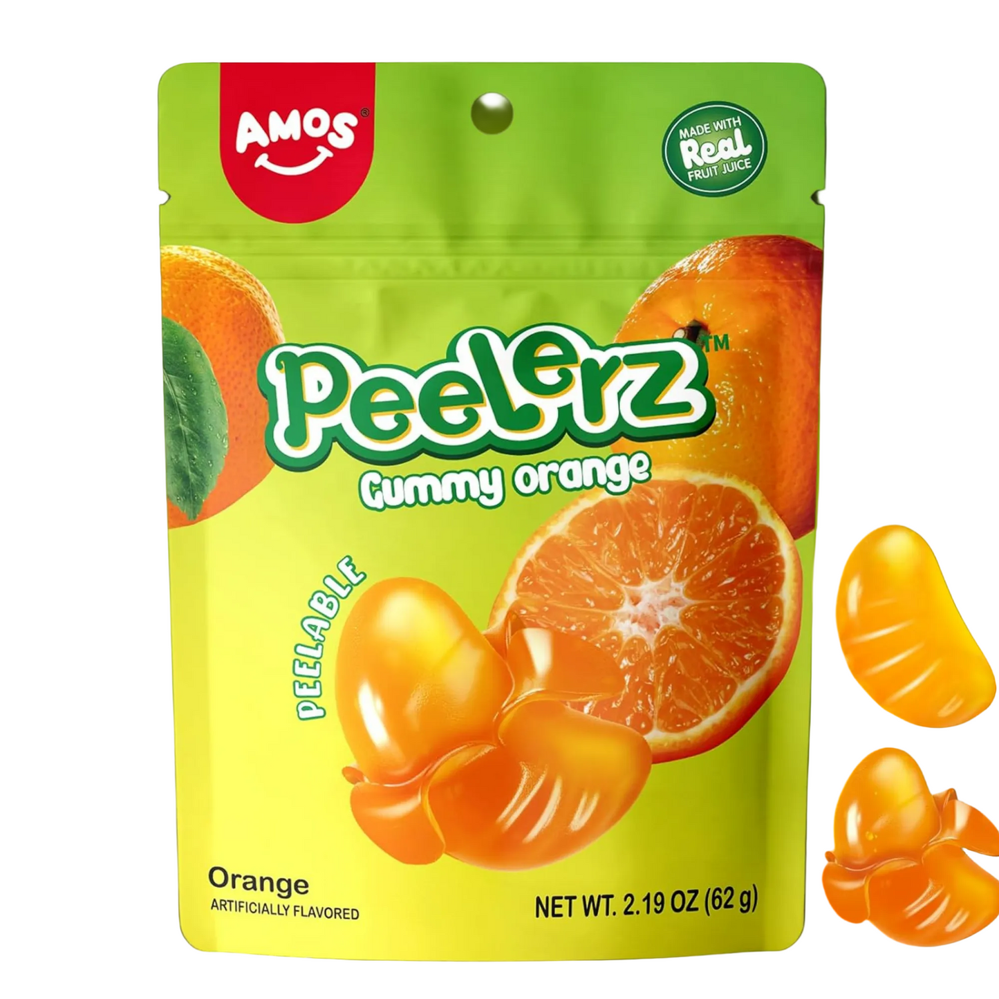 Amos Peelerz Orange Gummy Candy (3 oz) (3-Pack)