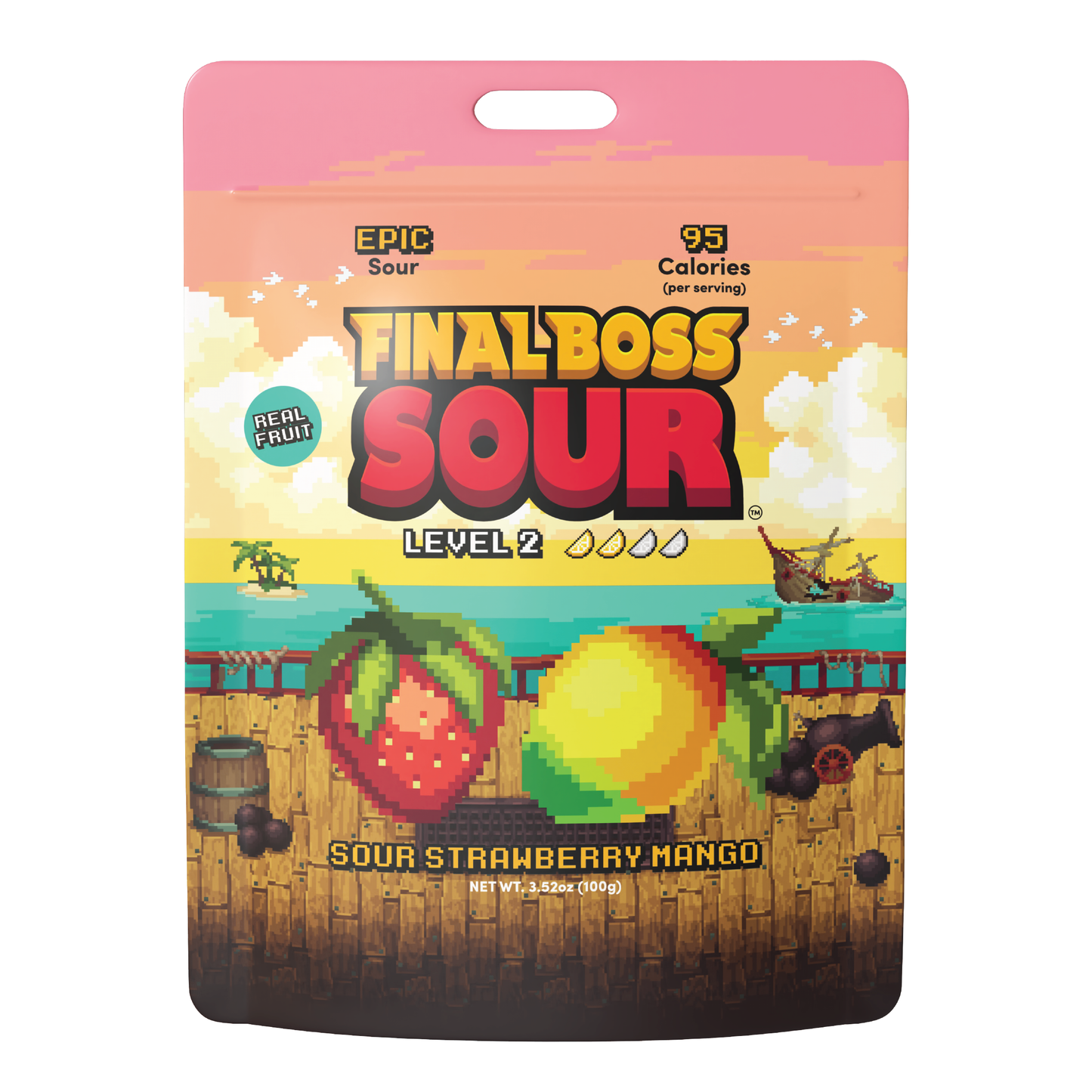 Final Boss Sour Level 2 Sour Strawberry x Mango (3.52 oz) 12pack