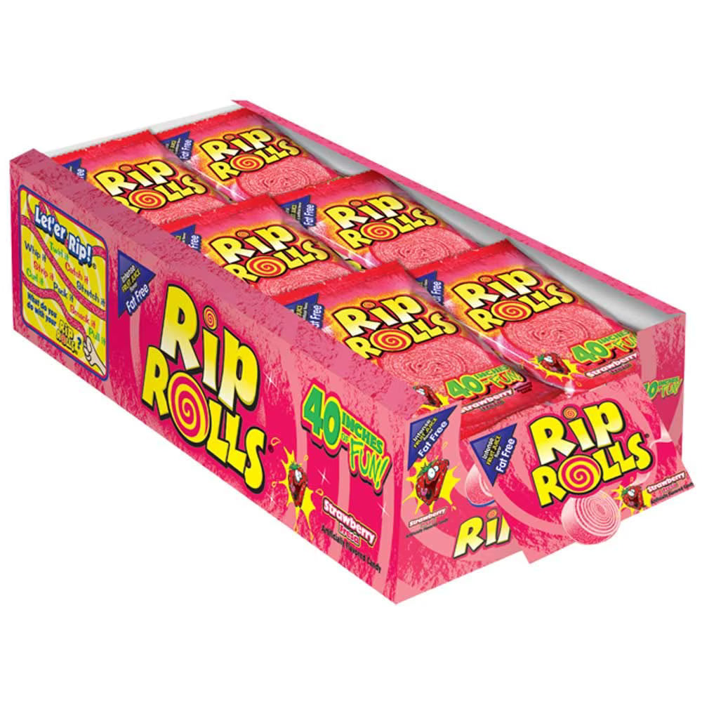 Rip Rolls Cherry Sweet & Sour Fruit Rolls 1.4 oz (24ct)