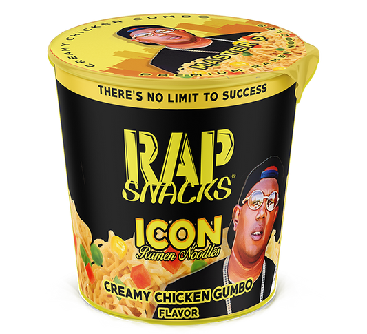 Rap Snacks Creamy Chicken Gumbo Ramen Master P | (12) 2.25oz Cups