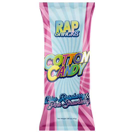 Rap Snacks Blue Raspberry & Pink Strawberry Cotton Candy (1.6 oz)