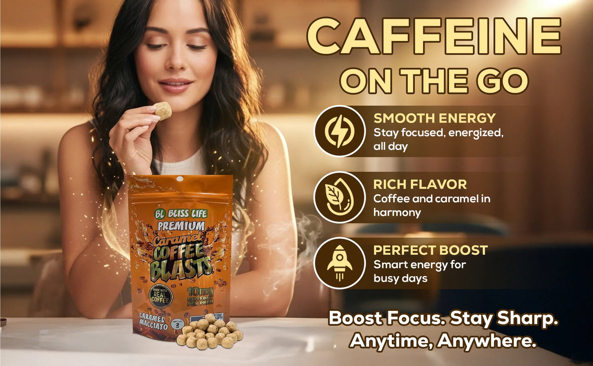 Bliss Life Caramel Coffee Blasts - 60 Count Floor Shipper