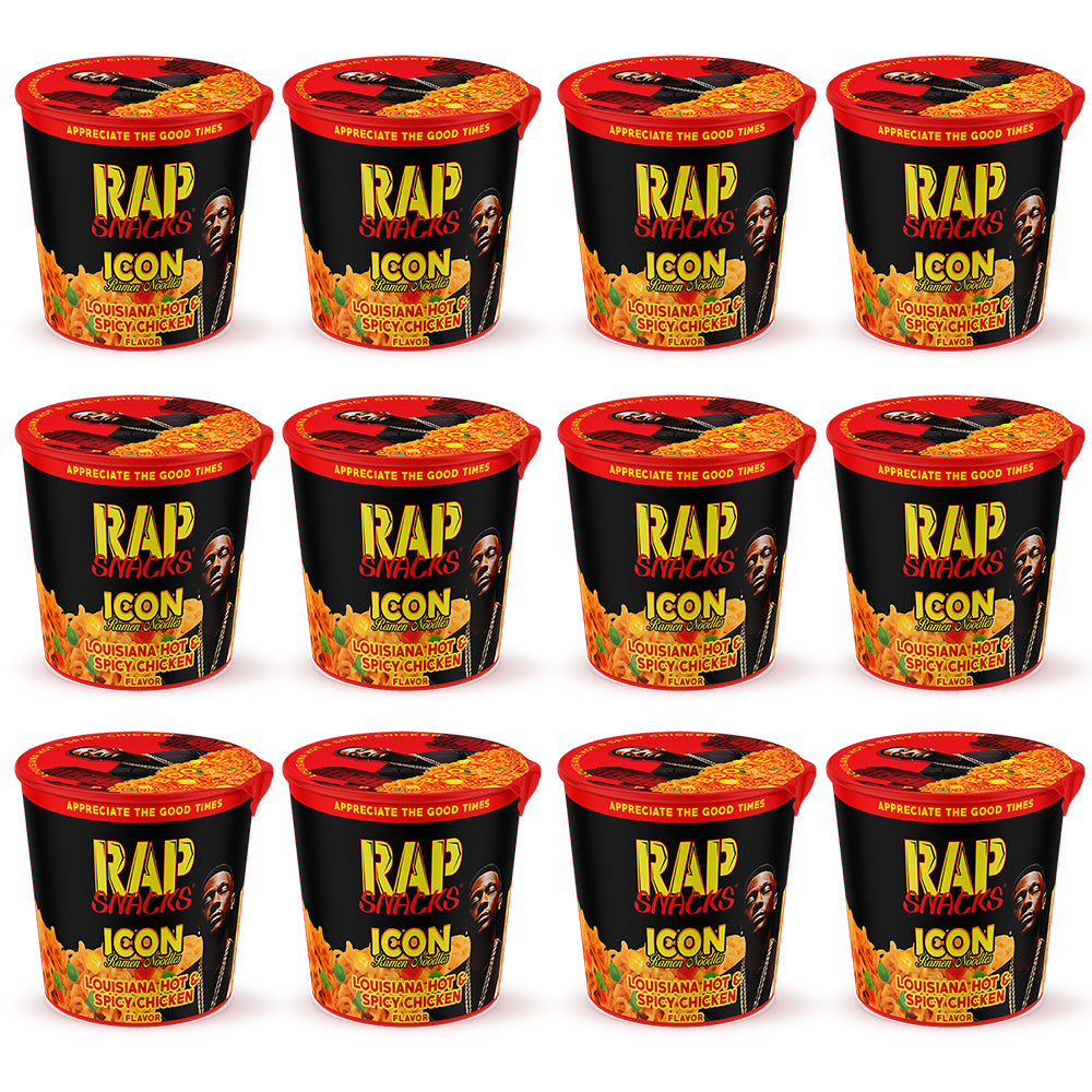 Rap Snacks Louisiana Hot & Spicy Chicken Ramen Boosie | (12) 2.25oz Cups