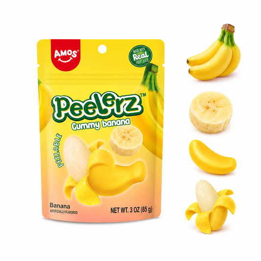 Amos Peelerz Banana Gummy Candy (3 oz)