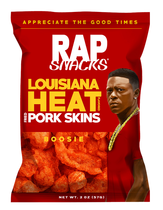Rap Snacks Boosie Louisiana Heat Fried Pork Skins (1.75oz) (12 bags)