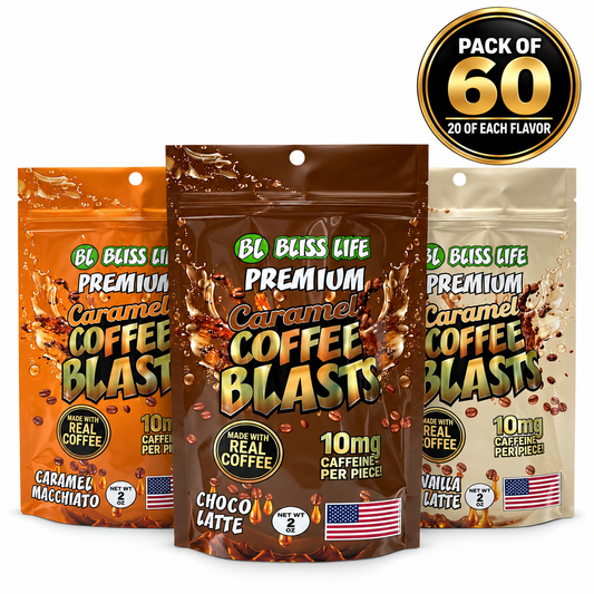 Bliss Life Caramel Coffee Blasts - 60 Count Floor Shipper