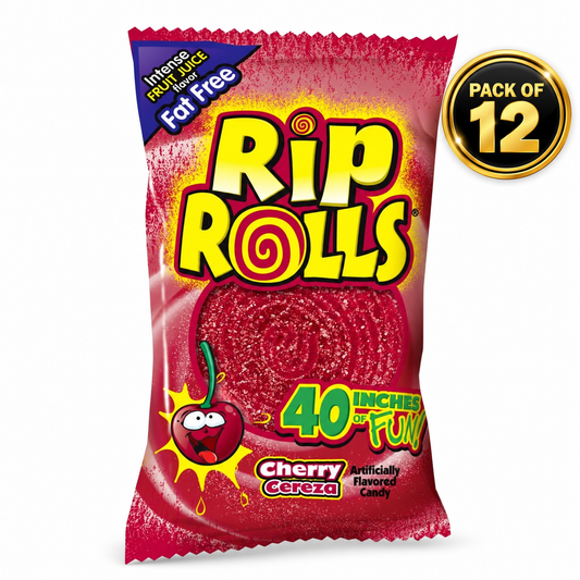 Rip Rolls Cherry Sweet & Sour Fruit Rolls 1.4 oz (24ct)