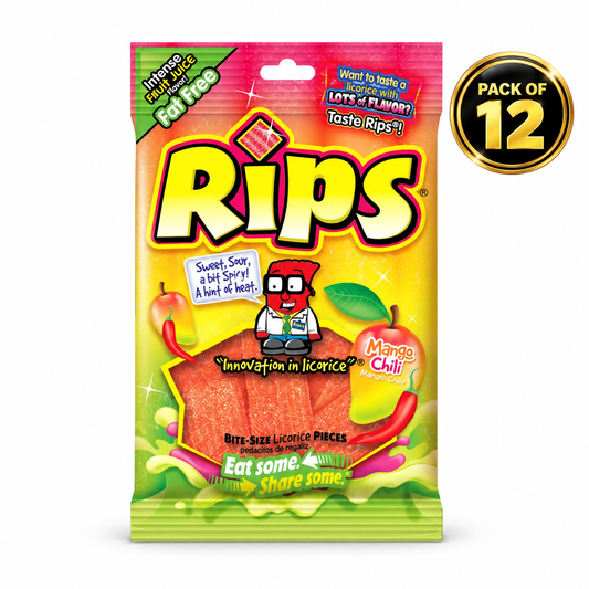 Rips Bite-Size Mango Chili Licorice Pieces (4 oz) (12ct)