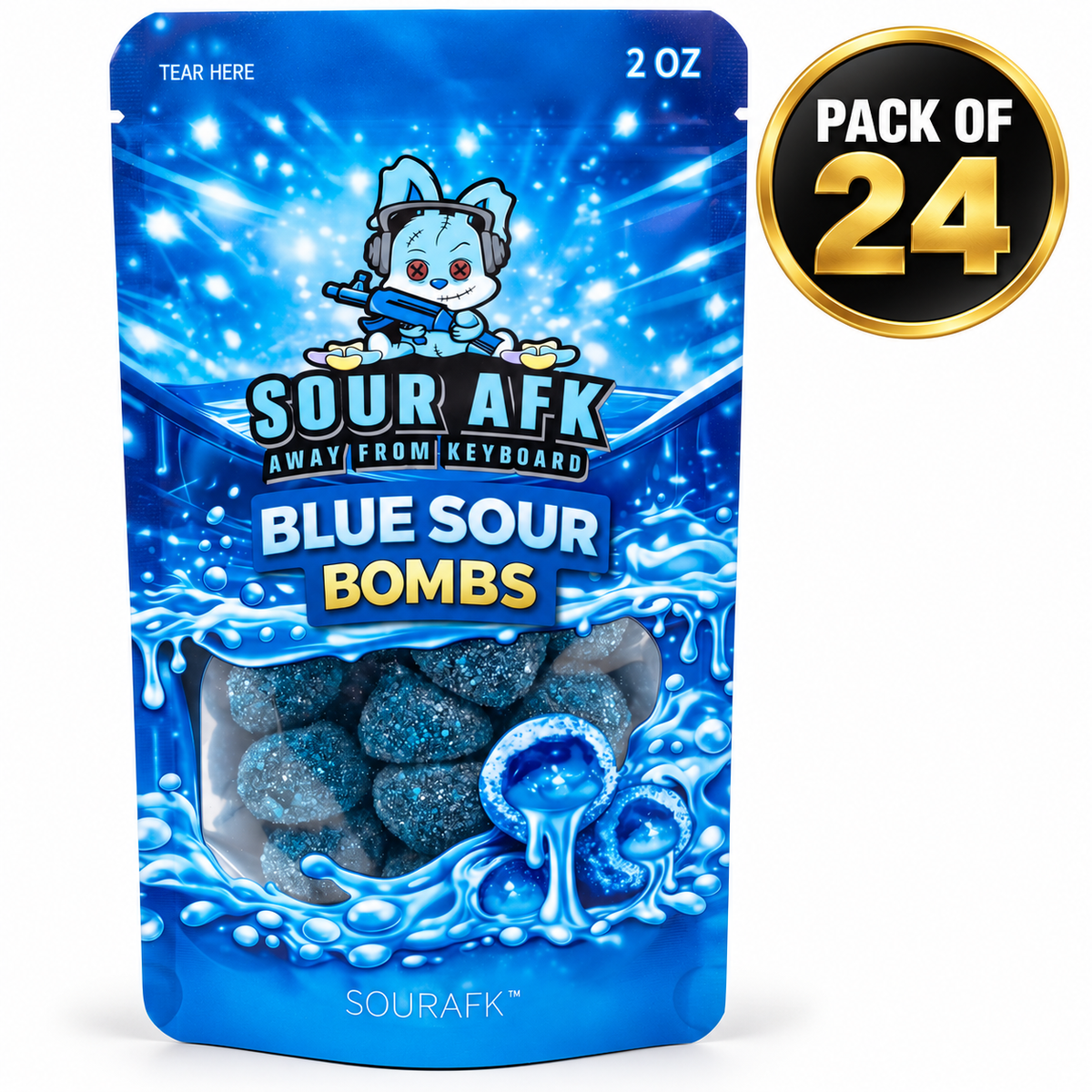 Sour AFK Blue Sour Bombs 2oz (Case of 24)