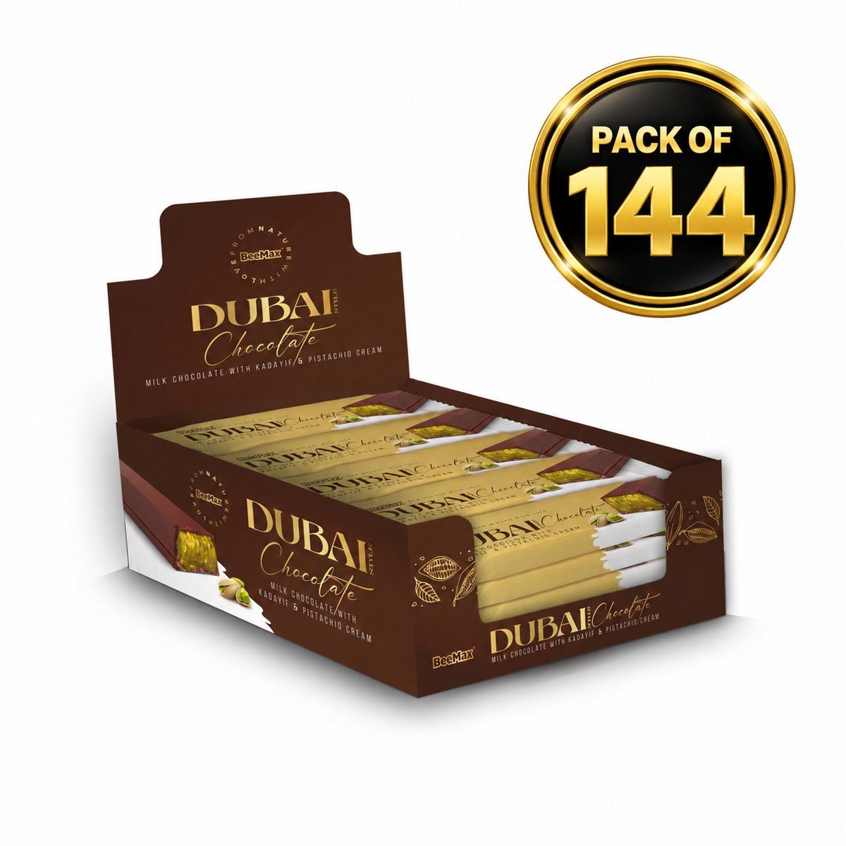 Beemax Dubai Chocolate Mini Bar 1.24oz (Pack of 144)