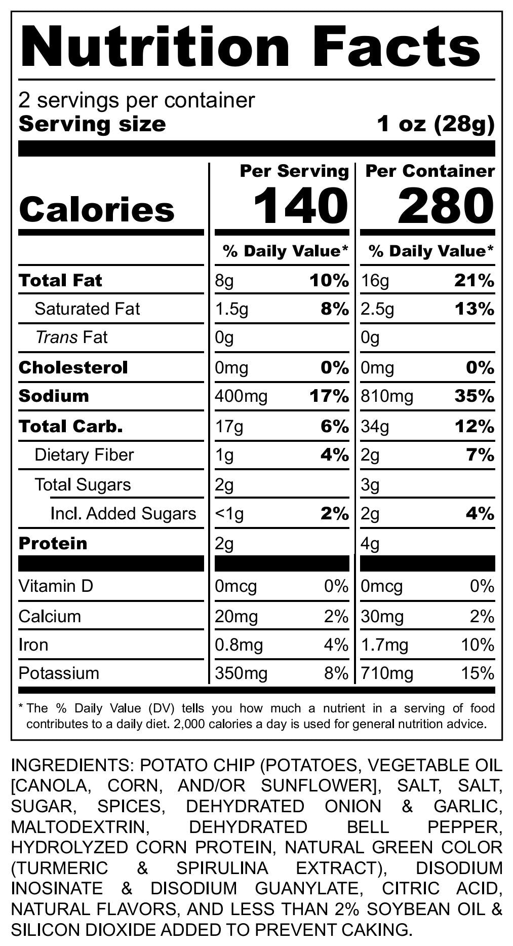 Chipoys Verde Mexican Style Potato Chips (2.5oz) (10 Bags)