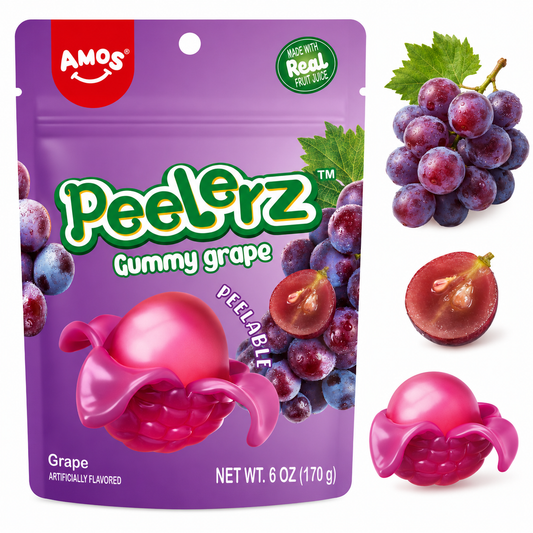 Amos Peelerz Grape Gummy Candy (6 oz)