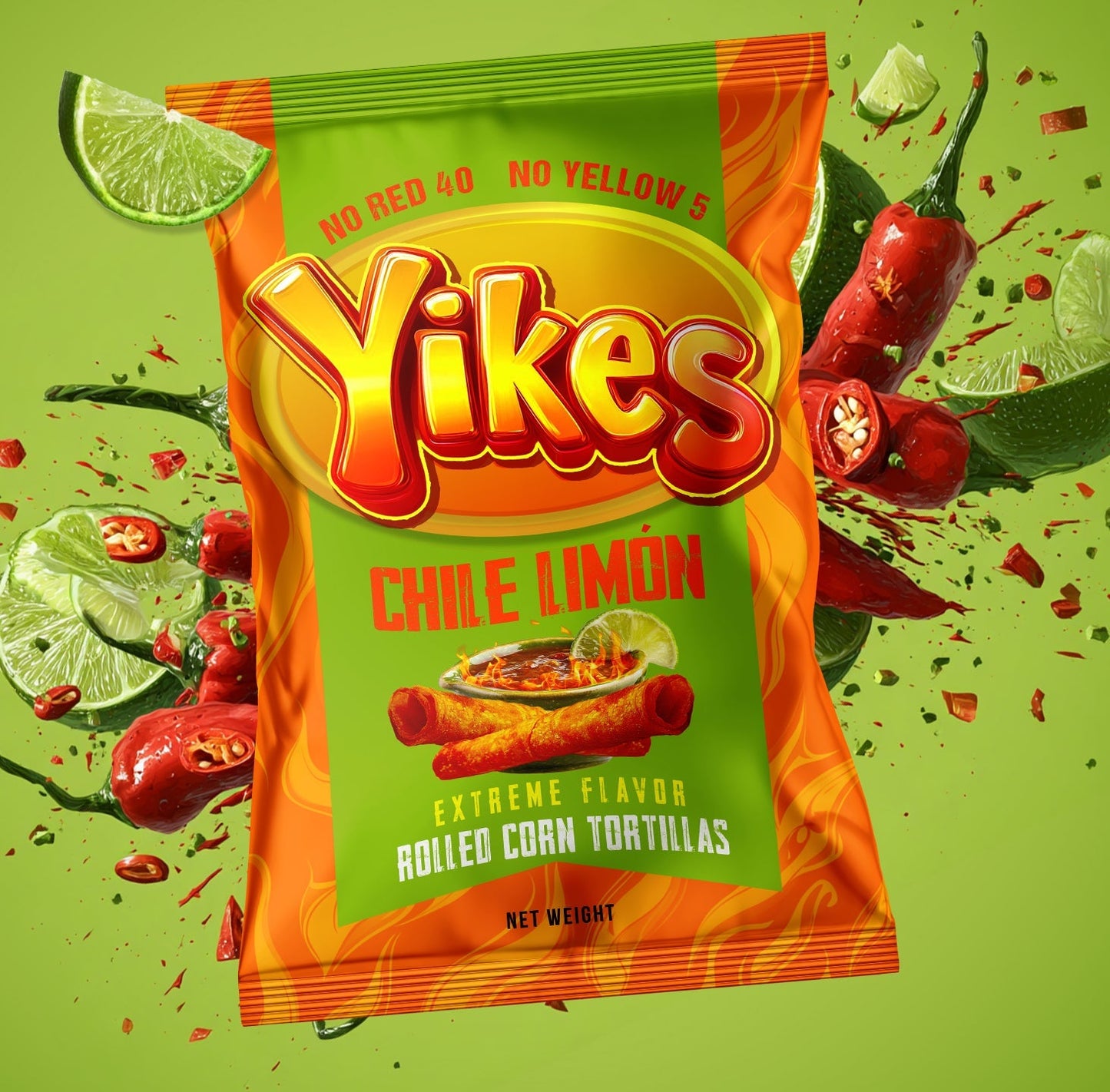 Yikes Chile Limón Chips – Spicy Chili Lime Snack, 4oz Bag