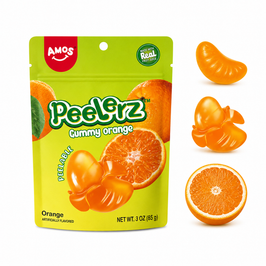 Amos Peelerz Orange Gummy Candy (3 oz)