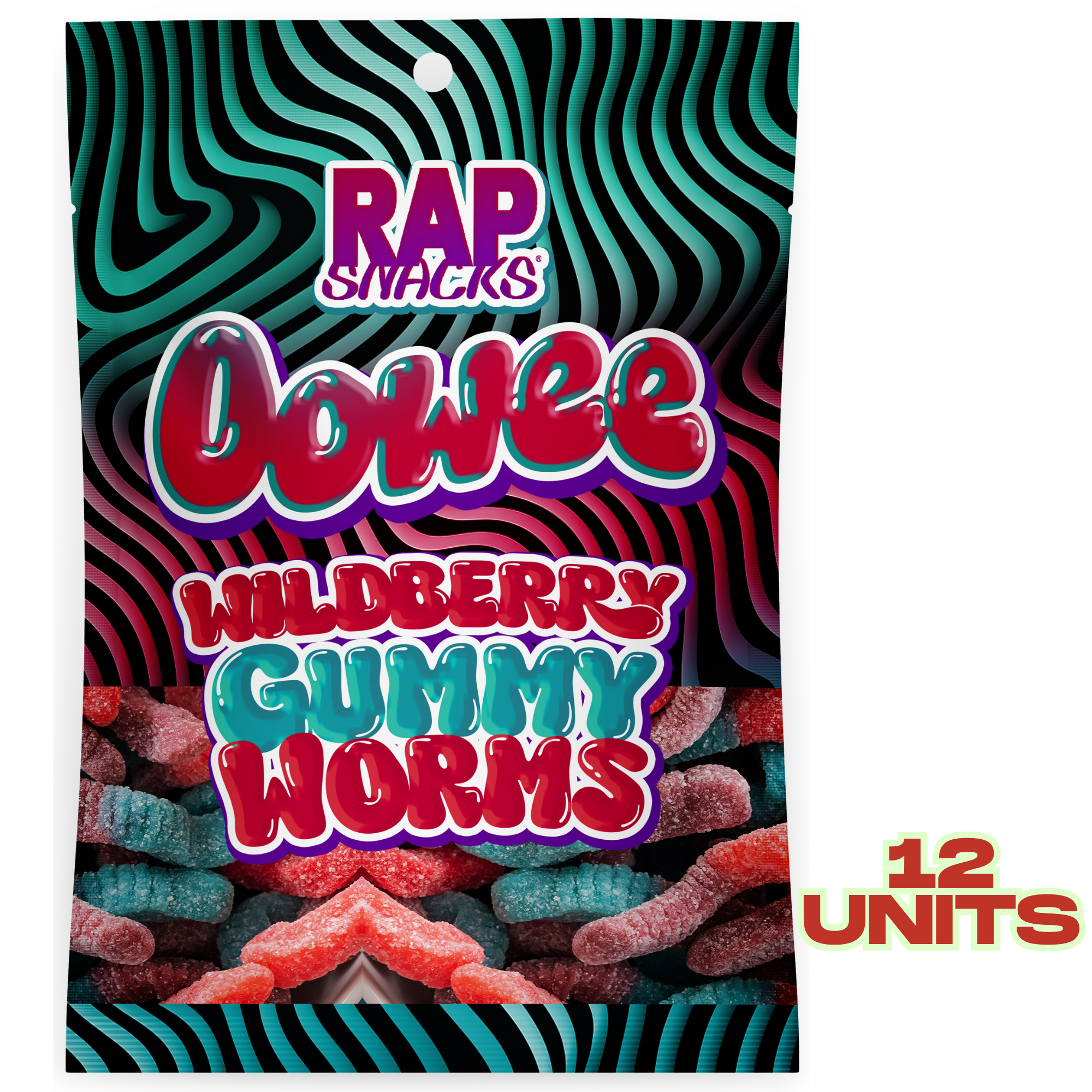 Rap Snacks Oowee Wildberry Candy Gummy Worms (5.3 oz) 12 Bags – AI ...
