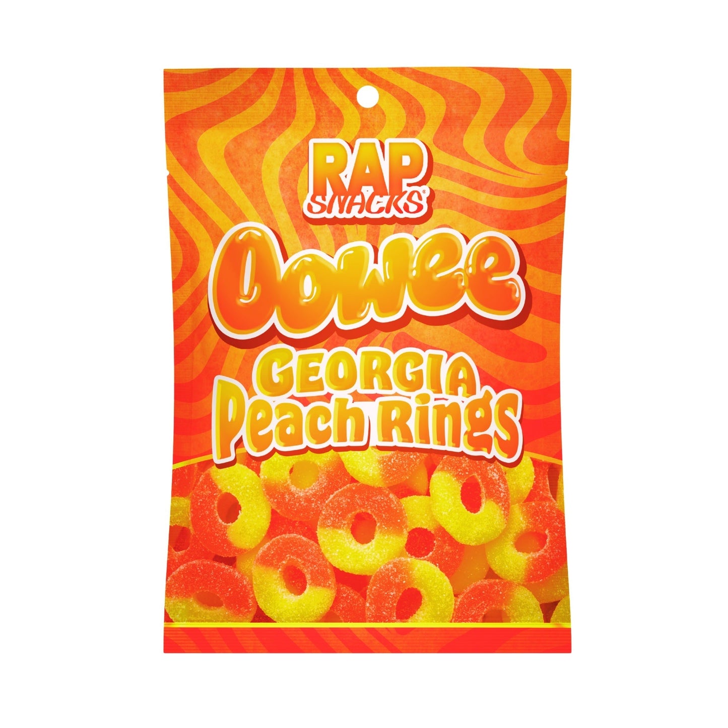 Rap Snacks Oowee Georgia Peach Gummy Candy Rings (5.3 oz)