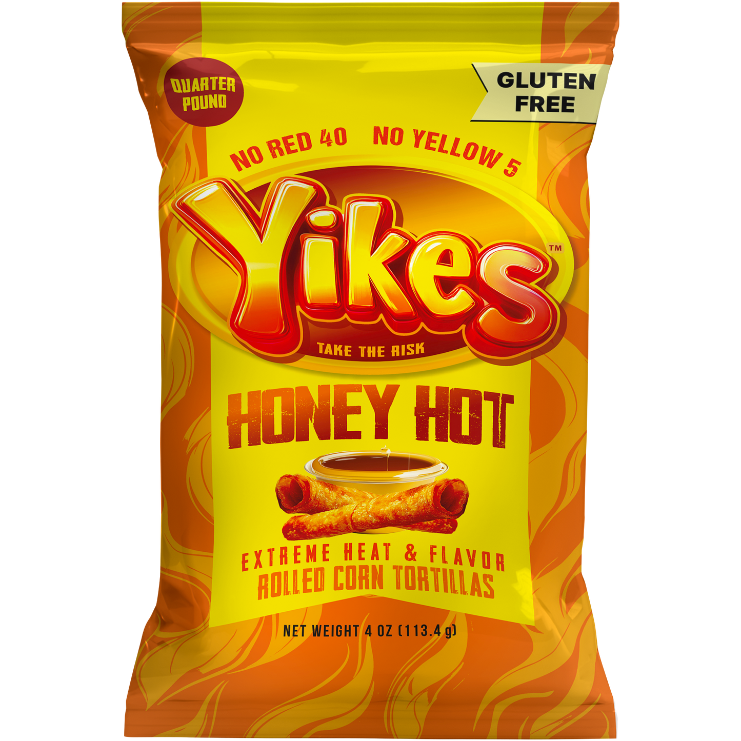 Yikes Honey Hot Chips – Honey Heat Snack, 4oz Bags (Case of 10)