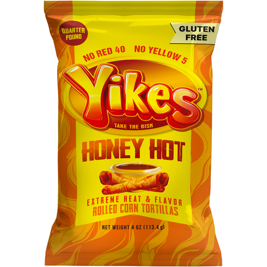 Yikes Honey Hot Chips – Honey Heat Snack, 4oz Bags (Case of 10)