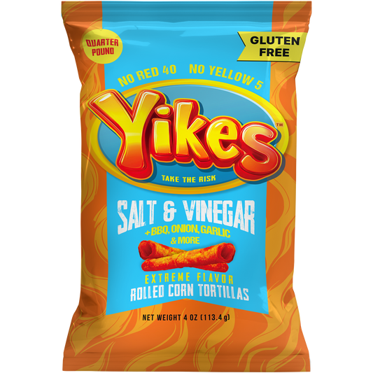 Yikes Salt & Vinegar Chips – Tangy Kettle Style Snack, 4oz Bag