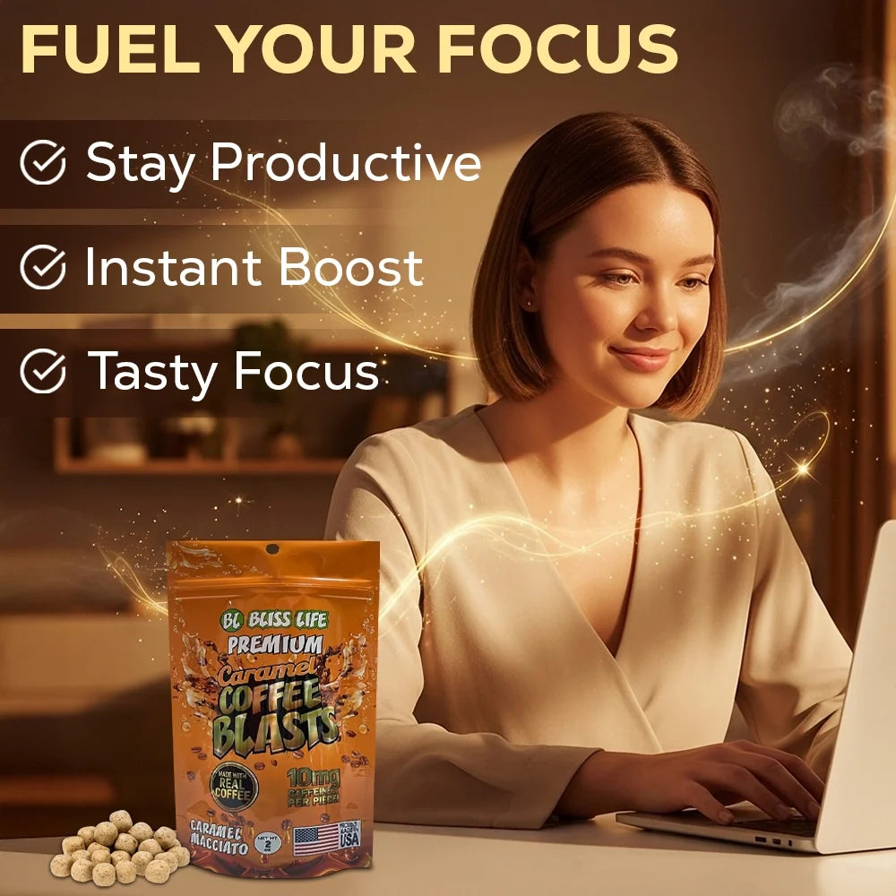 Bliss Life Caramel Coffee Blasts - 60 Count Floor Shipper