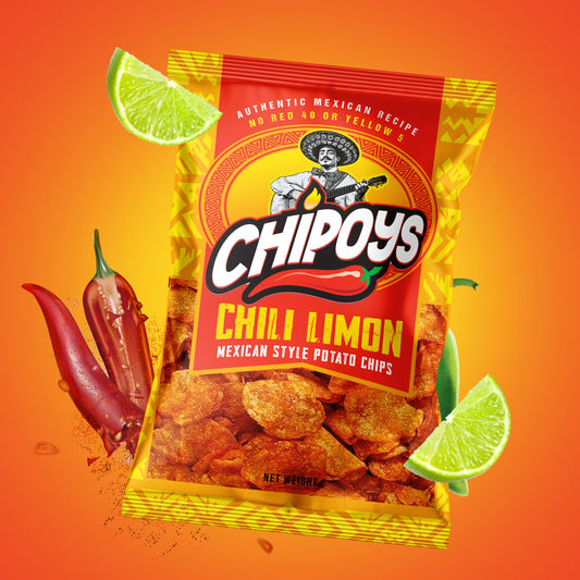 Chipoys Chili Limón Mexican Style Potato Chips (2.5oz) (10 Bags)