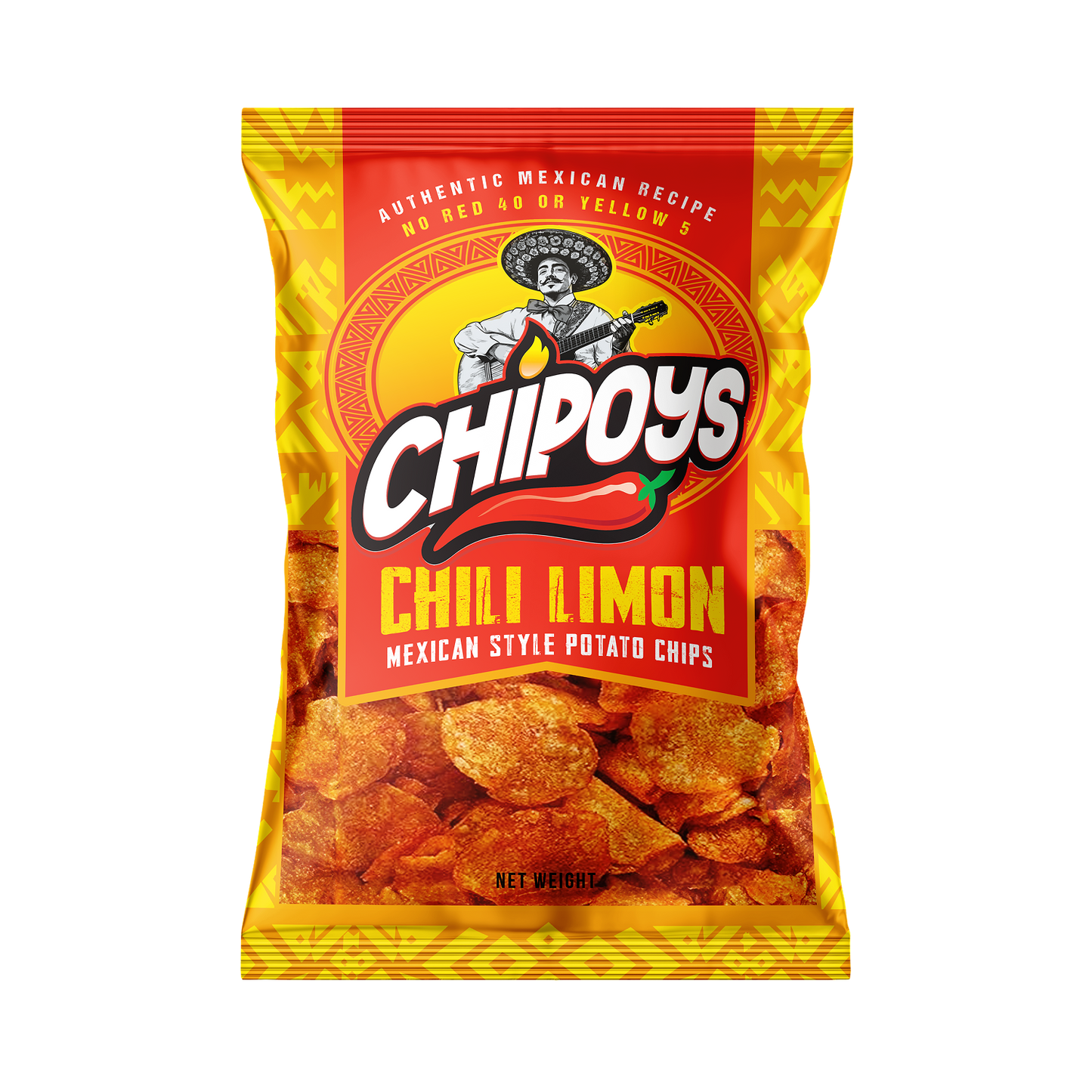 Chipoys Chili Limón Mexican Style Potato Chips (2.5oz) (10 Bags)