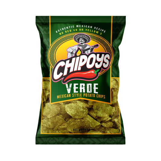 Chipoys Verde Mexican Style Potato Chips, 2.5oz Bag