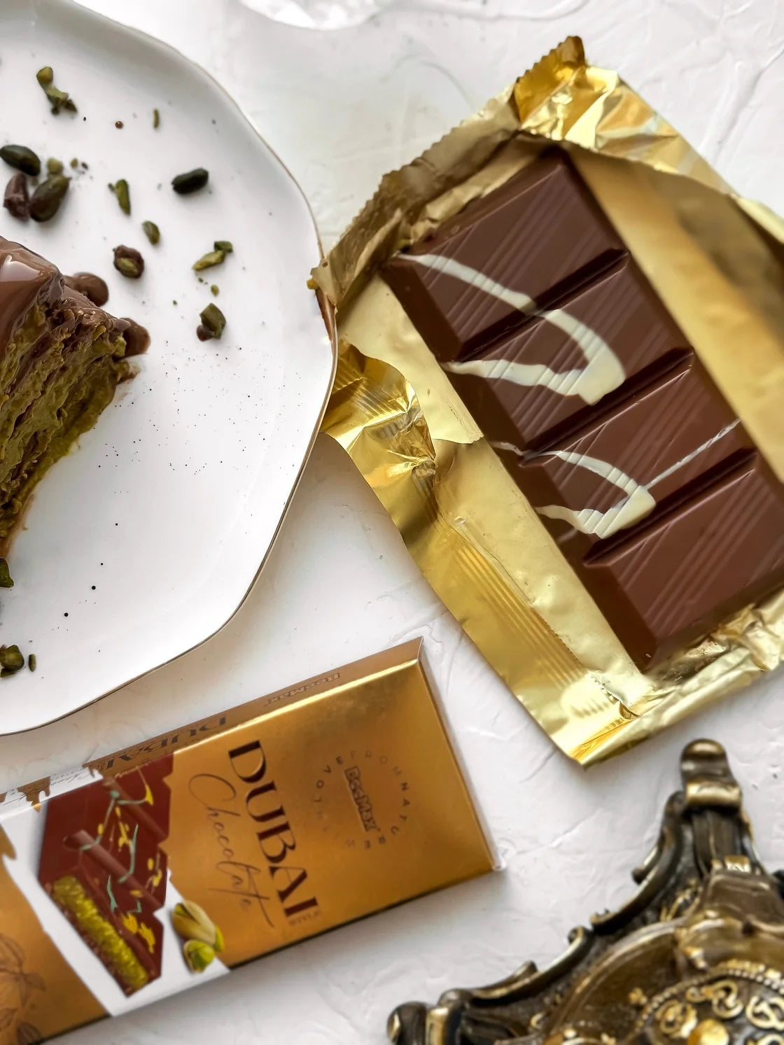 BeeMax Dubai Style Milk Chocolate Bar with Pistachio Cream & Kadaif, 7.05 oz (Pack of 36)