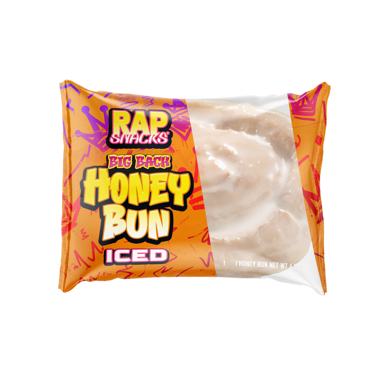 Rap Snacks Big Back Honey Bun (Pack 12)