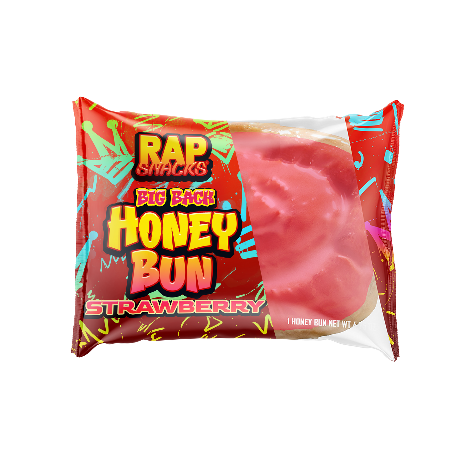 Rap Snacks Big Back Honey Bun (Pack 12)