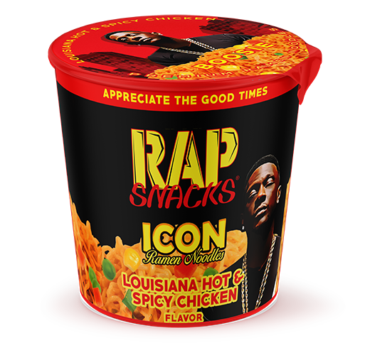 Rap Snacks Louisiana Hot & Spicy Chicken Ramen Boosie | (12) 2.25oz Cups